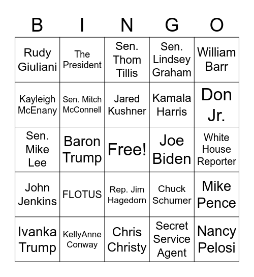 White House Bingo Card