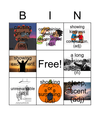 Vocabulary #4 Bingo Card