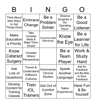 What I Do & How I Got Here... Bingo Card