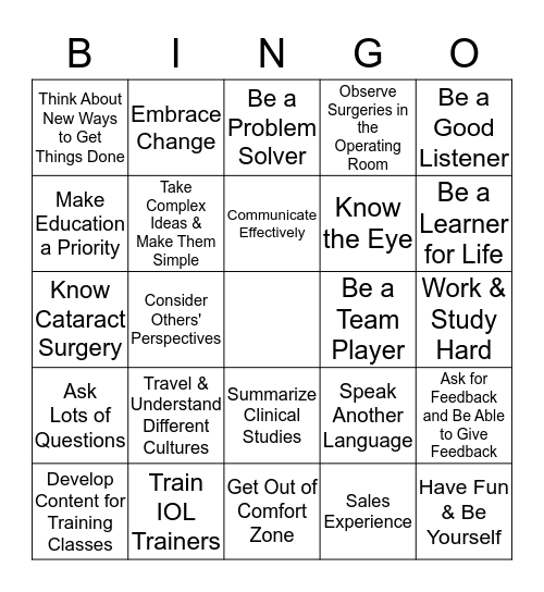 What I Do & How I Got Here... Bingo Card