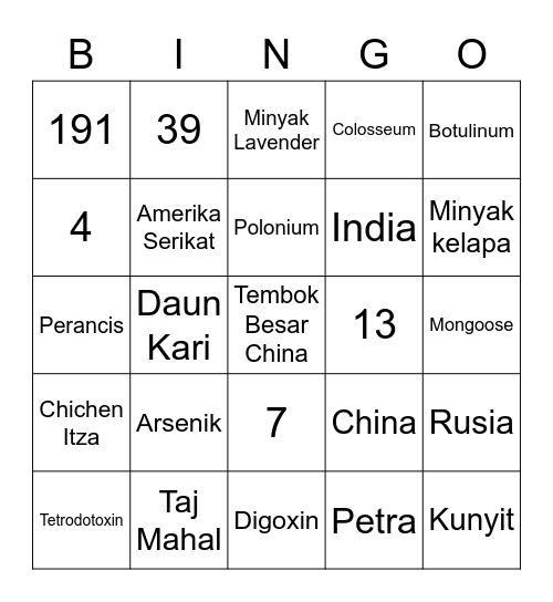 Punya Cherry 🍒 Bingo Card