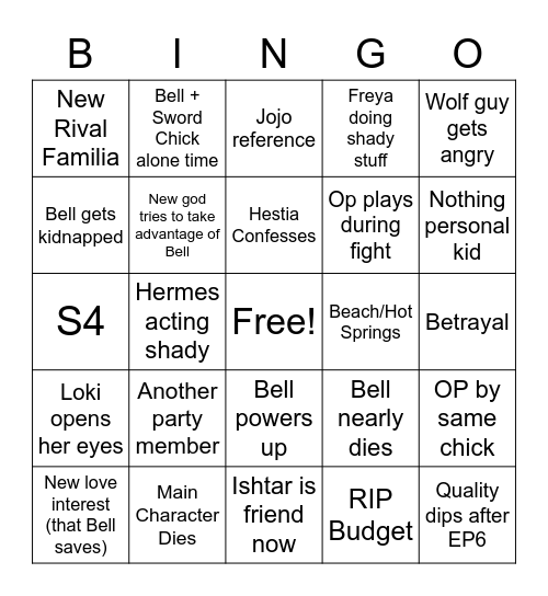 Dan-Bingo S3 Bingo Card