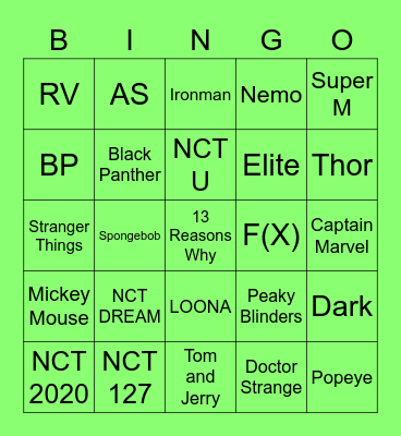 Marky Bingo Card