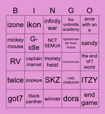 🍍 Bingo Card