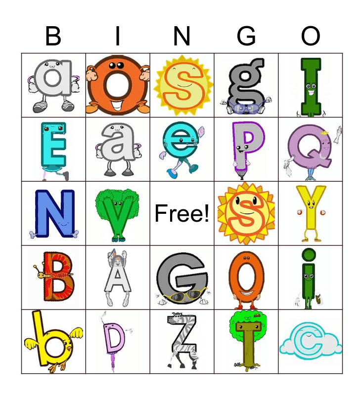 Meet The Letters Bingo Card