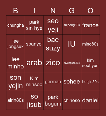 HEEJIN Bingo Card