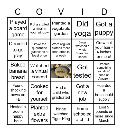 COVID BINGO Card