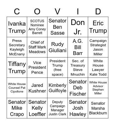 Republican COVID BINGO Card