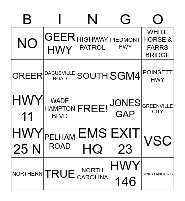 STREET SCHOOL BINGO Card