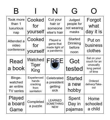 COVID BINGO Card