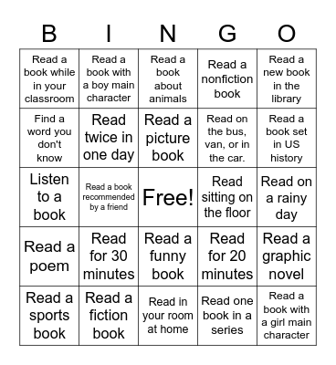 Teen Tober Library Bingo Card