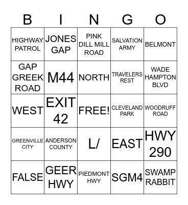 STREET SCHOOL BINGO Card