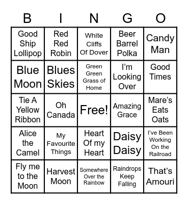 Music music 🎶 Bingo Card