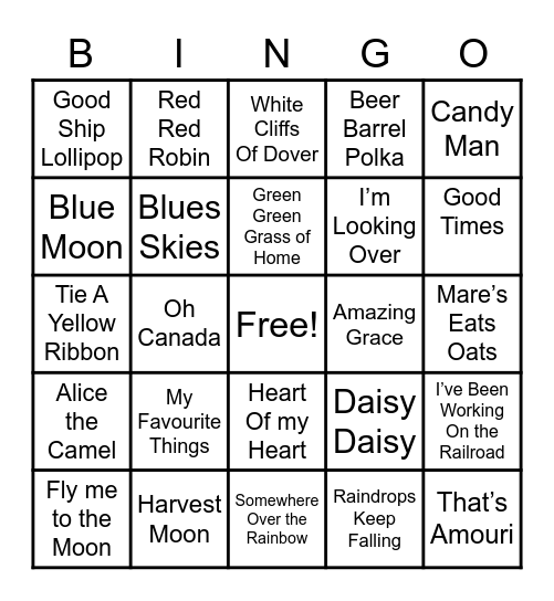 Music music 🎶 Bingo Card