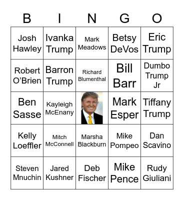 Trump's COVID Circle Bingo Card