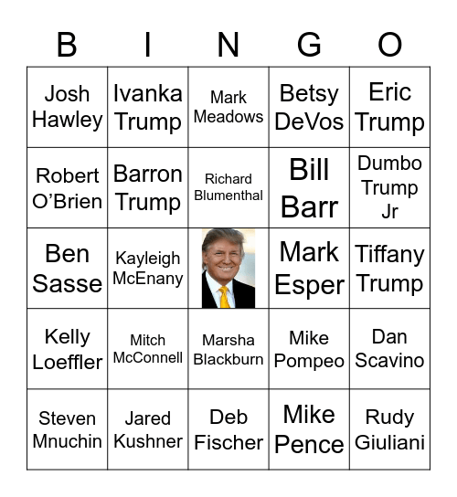 Trump's COVID Circle Bingo Card