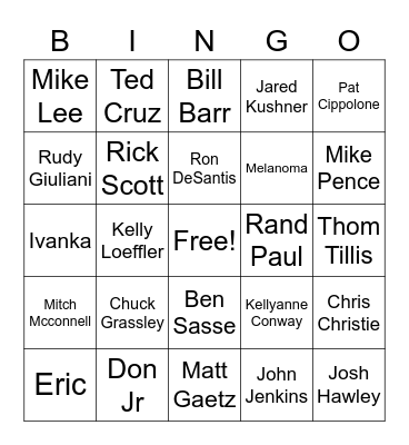 GOP Covid Bingo Card