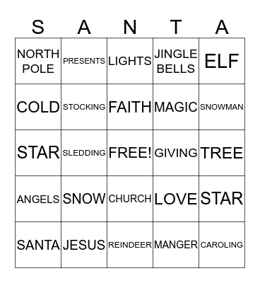 CHRISTMAS Bingo Card
