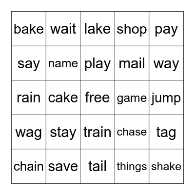 Kate bakes cakes, Kane's tail Bingo Card