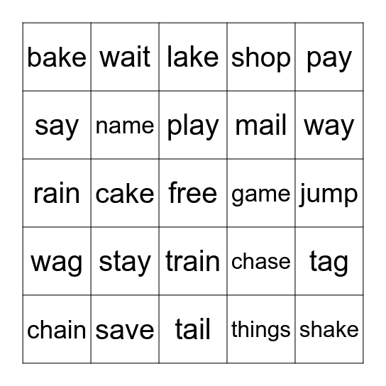 Kate bakes cakes, Kane's tail Bingo Card
