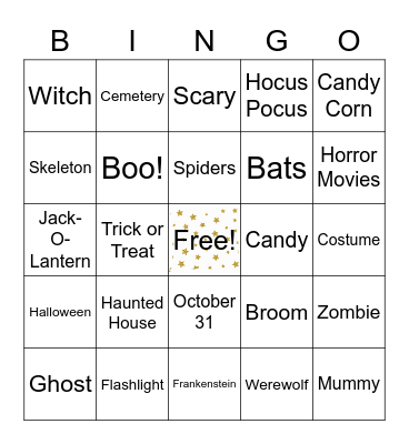 AAJ Halloween BINGO Card