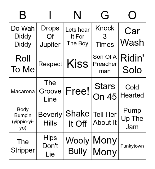 Beefs Random Hits Bingo Card