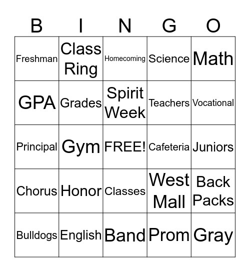 Bearden Bingo Card