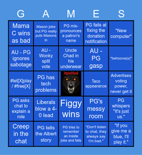 Peih-Gee Plays Stream "BINGO" Bingo Card