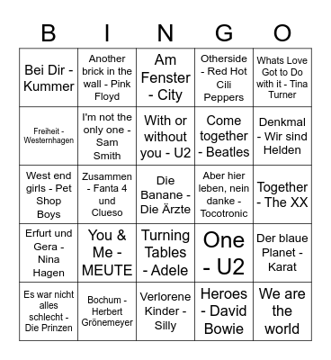 I bims EinsHeit Bingo Card