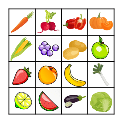 WARZYWA I OWOCE Bingo Card