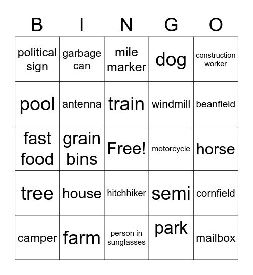 Midwest Bingo - Fall Bingo Card