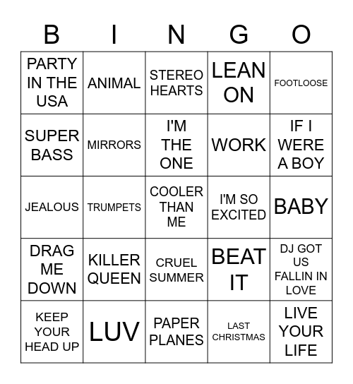 RANDOM Bingo Card