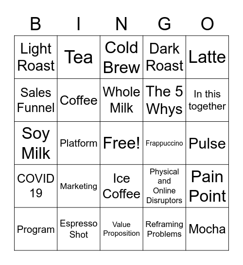 SACY's Bingo Card
