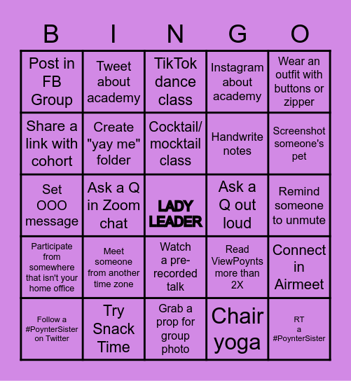 WLA-October 2020 Bingo Card