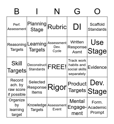 FIP Module 3 Review  Bingo Card