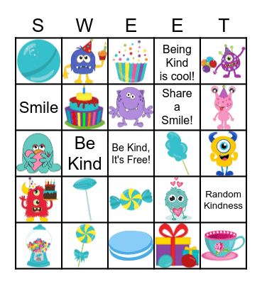 Sweet Bingo Fun Bingo Card