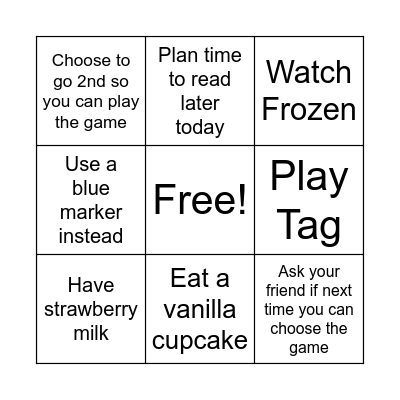 Flexible Thinking BINGO Card