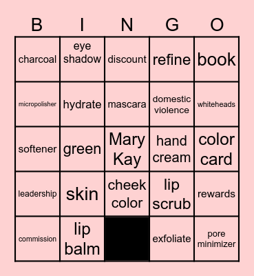 Mary Kay Bingo Card