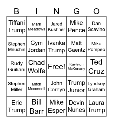 GOP COVID BINGO Card