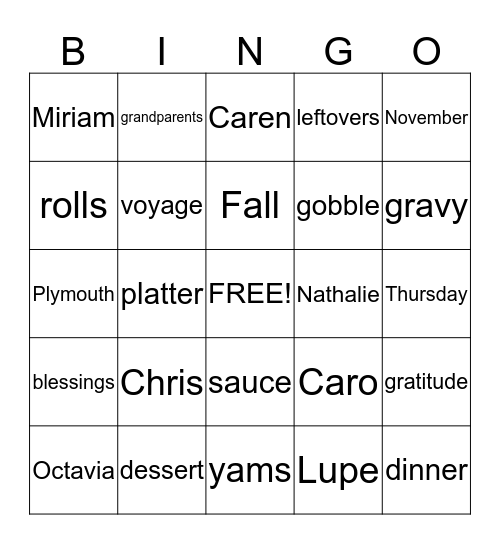 FGI Bingo  Bingo Card