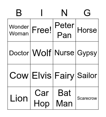 Halloween Bingo Card