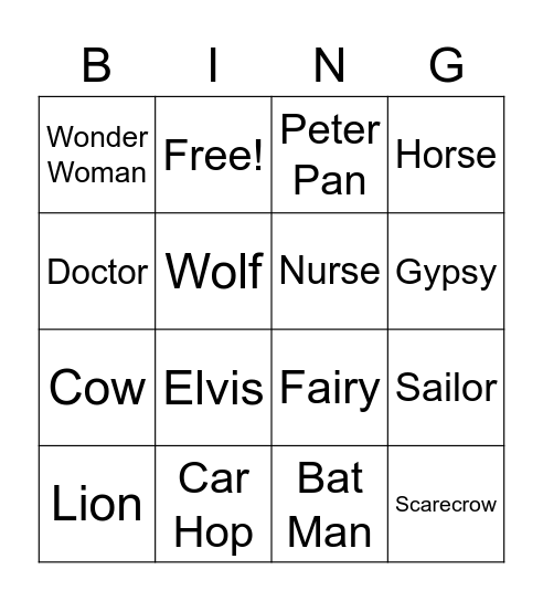 Halloween Bingo Card