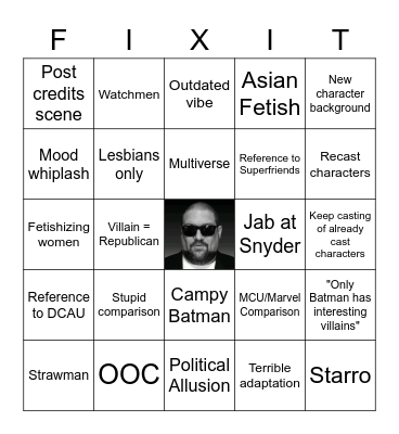 Moviebob's DCEU Bingo Card