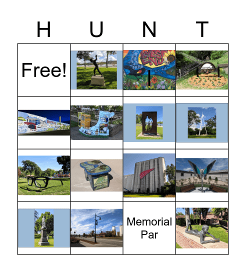 Red Wing Public Art Hunt Bingo Card