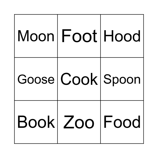 OO Bingo! Bingo Card