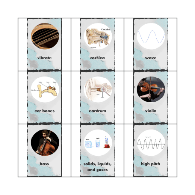 Waves + Sounds Loteria Bingo Card