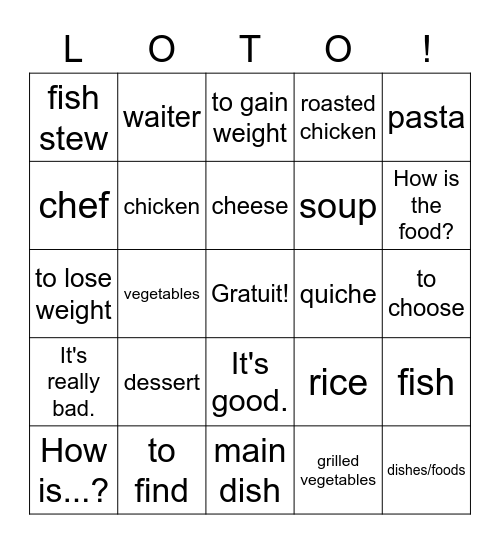 Ch. 6.2 English Bingo Card