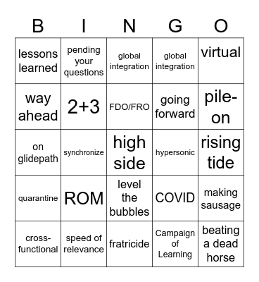DTD Bingo Card