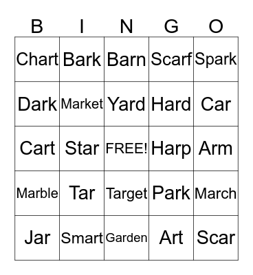 AR BINGO  Bingo Card