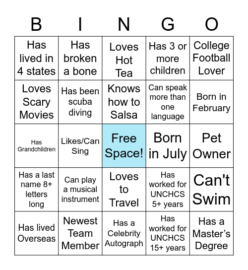 How well do you know your Co-workers? Bingo Card
